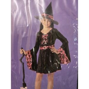 California Coatumes WITCH Black DressHalloween Costume Girls Size L‎ 10-14 NWT